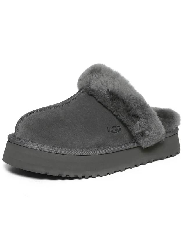 Women's Diskett Fleece Platform Slippers Grey - UGG - BALAAN 4