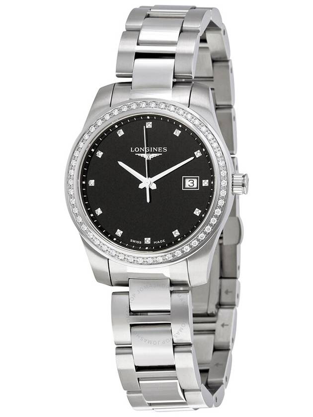 Longines Conquest Black Dial Diamond Ladies Watch L3.401.0.57.6 - LONGINES - BALAAN 1