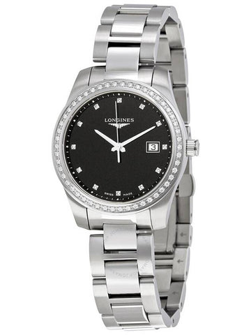 Longines Conquest Black Dial Diamond Ladies Watch L3.401.0.57.6 - LONGINES - BALAAN 1