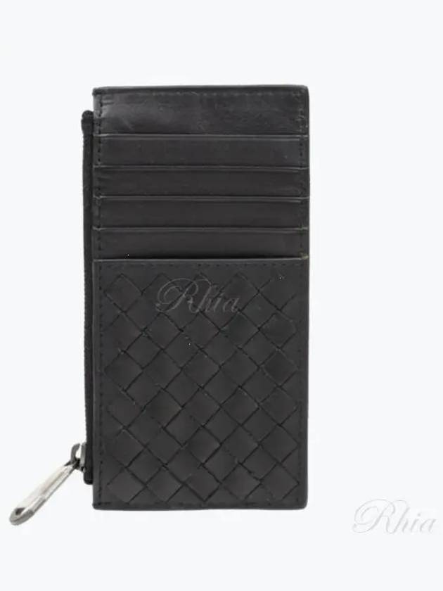 Intrecciato Zipper Card Wallet Black - BOTTEGA VENETA - BALAAN 2