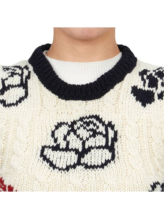 Pattern Intarsia Knit Vest White - THOM BROWNE - BALAAN 6