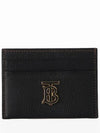 Grainy TB Logo Calfskin Card Wallet Black - BURBERRY - BALAAN 2