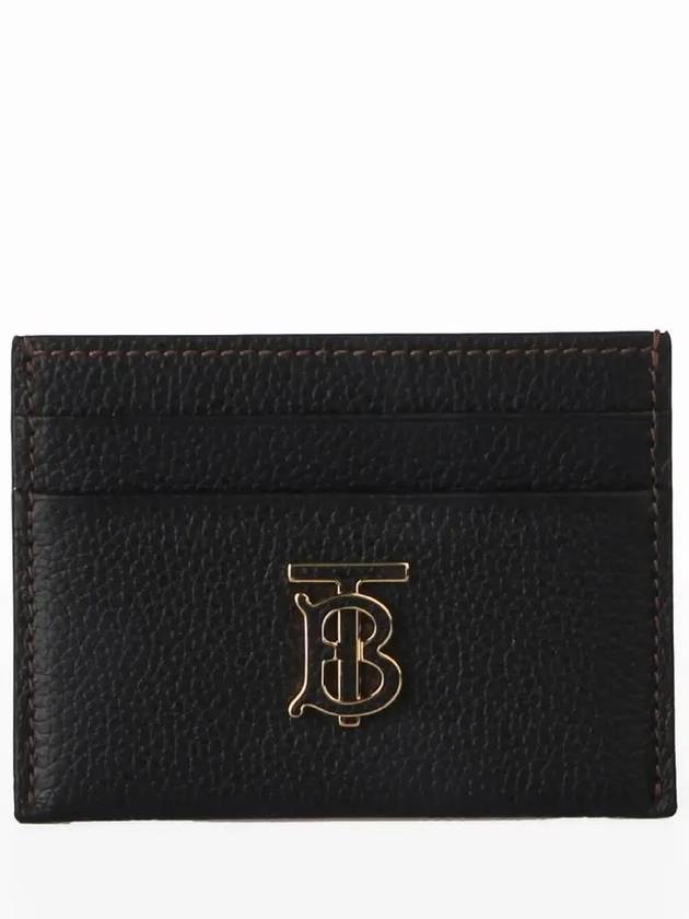 Grainy TB Logo Calfskin Card Wallet Black - BURBERRY - BALAAN 2