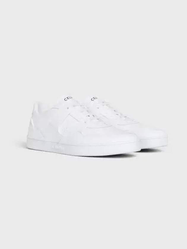 Men's Lace Up Calfskin Low-Top Sneakers Optic White - CELINE - BALAAN 2