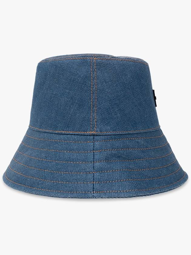 FERRAGAMO Denim Bucket Hat With Logo, Women's, Blue - SALVATORE FERRAGAMO - BALAAN 3