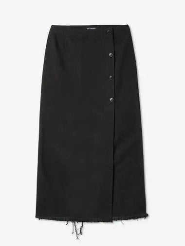 Rab Wrap Button Denim Skirt Black 231W4660099 - RAF SIMONS - BALAAN 1