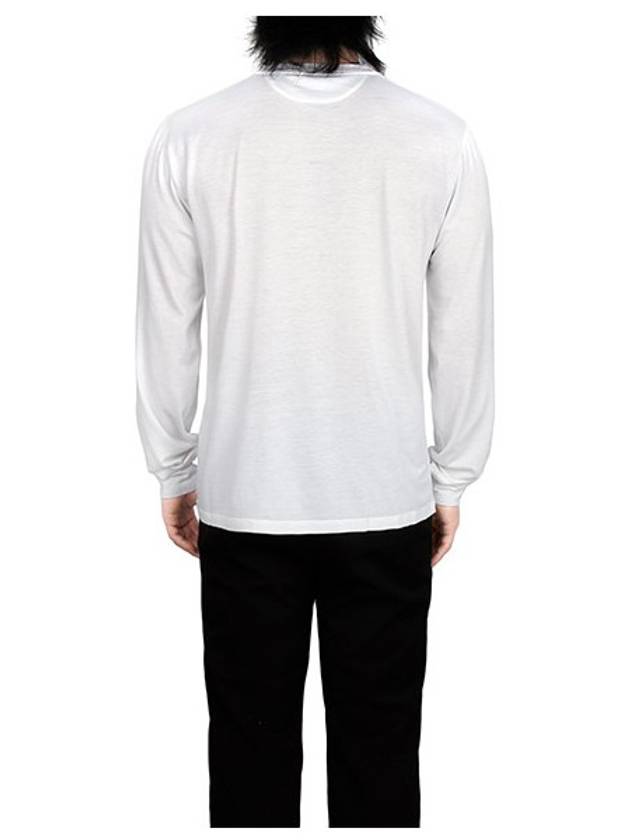 Embroidered Logo Lyocell Cotton Blend Jersey Long Sleeve T-Shirt White - TOM FORD - BALAAN 4