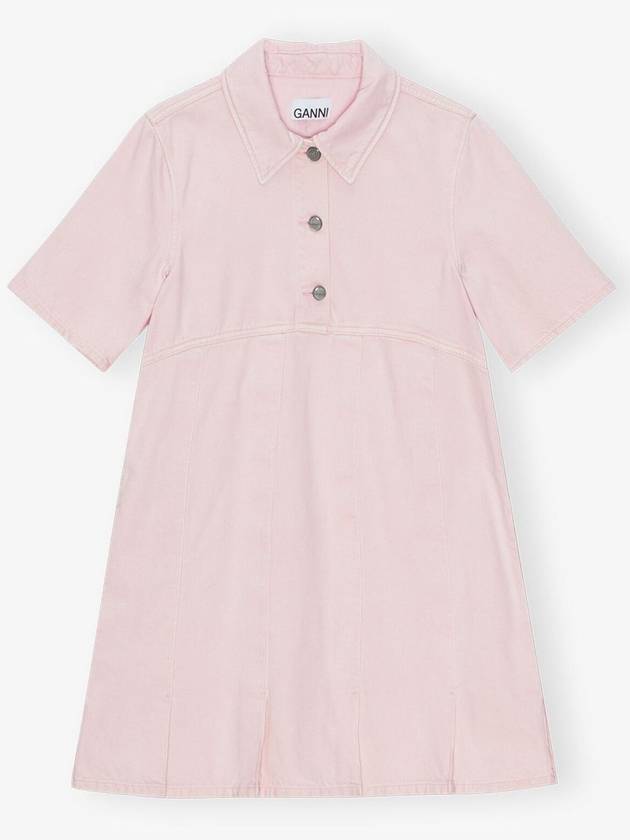 Denim Short Dress Pink - GANNI - BALAAN 2