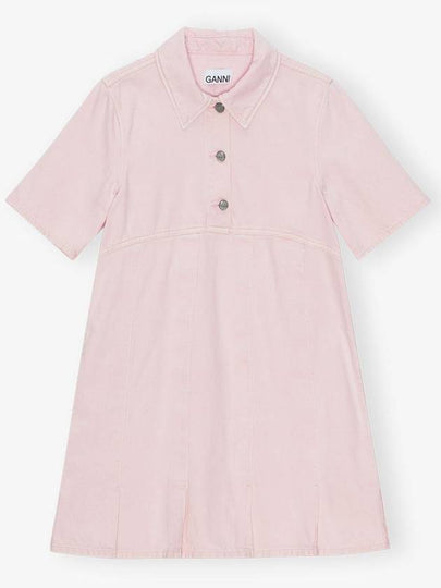 Denim Short Dress Pink - GANNI - BALAAN 2