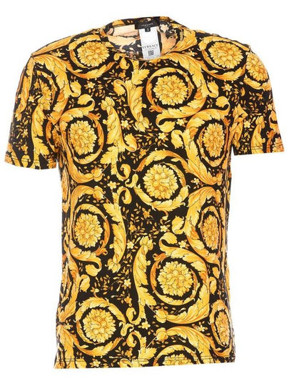 Men's All-Over Baroque Pajamas Short Sleeve T-Shirt Yellow - VERSACE - BALAAN 2