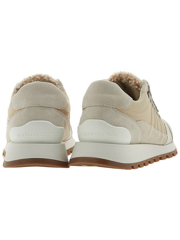 Women's Wool Low Top Sneakers Beige - BRUNELLO CUCINELLI - BALAAN.