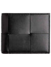 Intrecciato Bi Fold Wallet Black - BOTTEGA VENETA - BALAAN 1