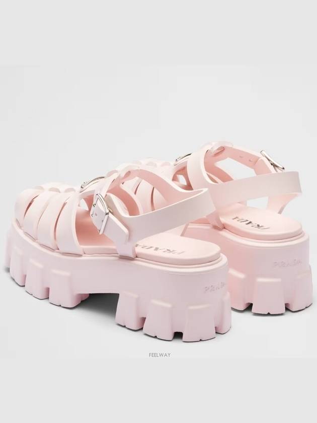 Alabaster Monolith Rubber Sandals Pink - PRADA - BALAAN 7