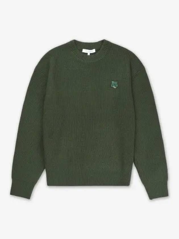 Bold Fox Head Patch Comfort Ribbed Knit Top Ranger Green - MAISON KITSUNE - BALAAN 2