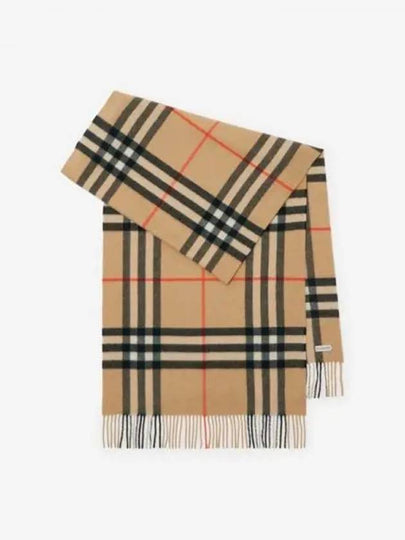 Wide Check Cashmere Scarf Beige - BURBERRY - BALAAN 2