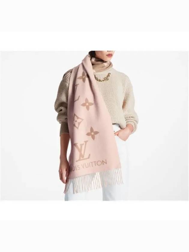 Reykjavik Monogram Cashmere Scarf Beige Rose - LOUIS VUITTON - BALAAN 3