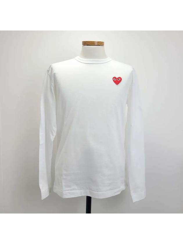 Red Heart Wappen Long Sleeve T-Shirt White - COMME DES GARCONS - BALAAN 2