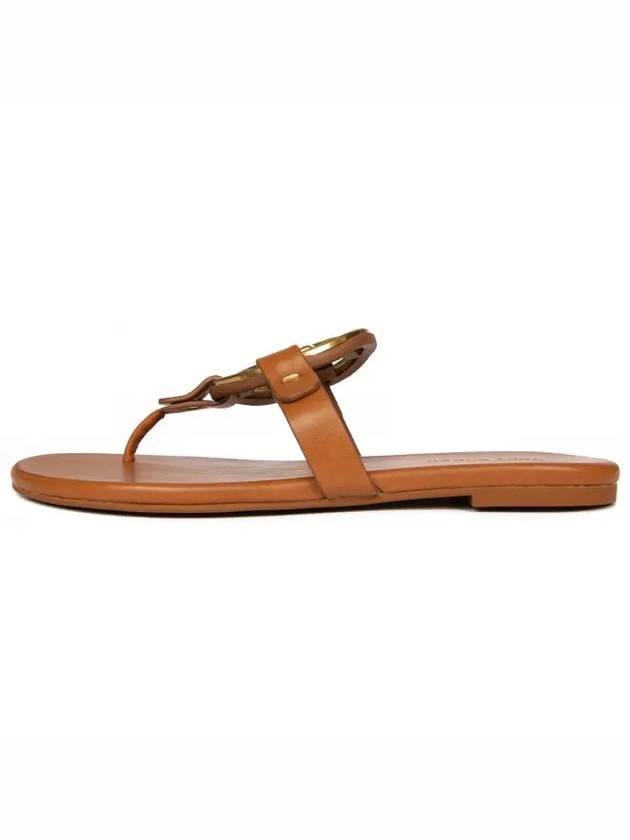 Women's Metal Miller Soft Flip Flops Brown - TORY BURCH - BALAAN 4