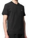 Logo Patch Short Sleeve T-Shirt Black - STONE ISLAND - BALAAN 3