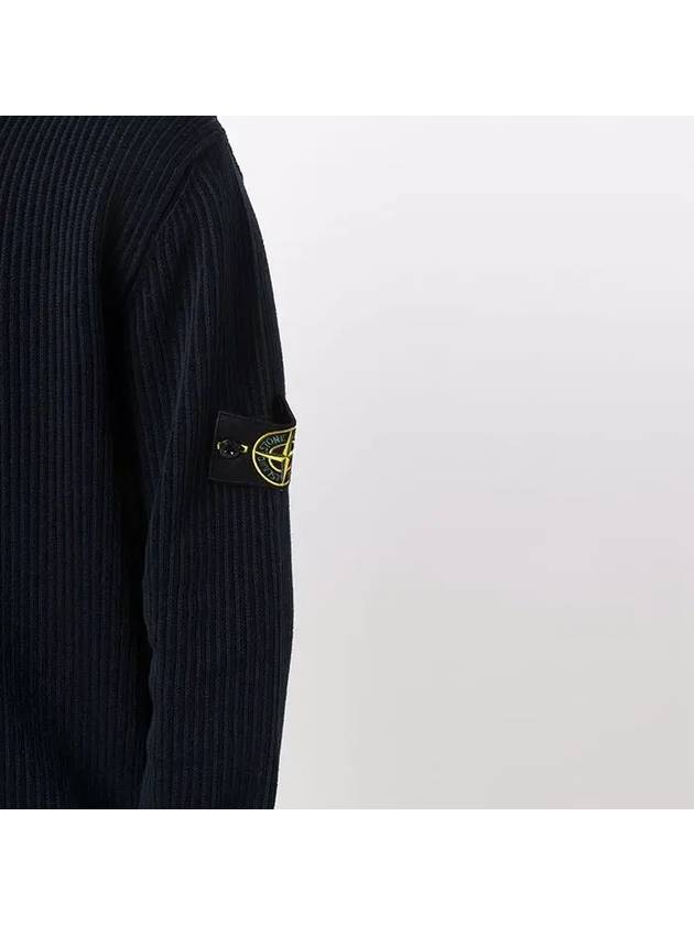 Wappen Patch Cotton Chenille Crew Neck Pullover Knit Top Navy - STONE ISLAND - BALAAN 7