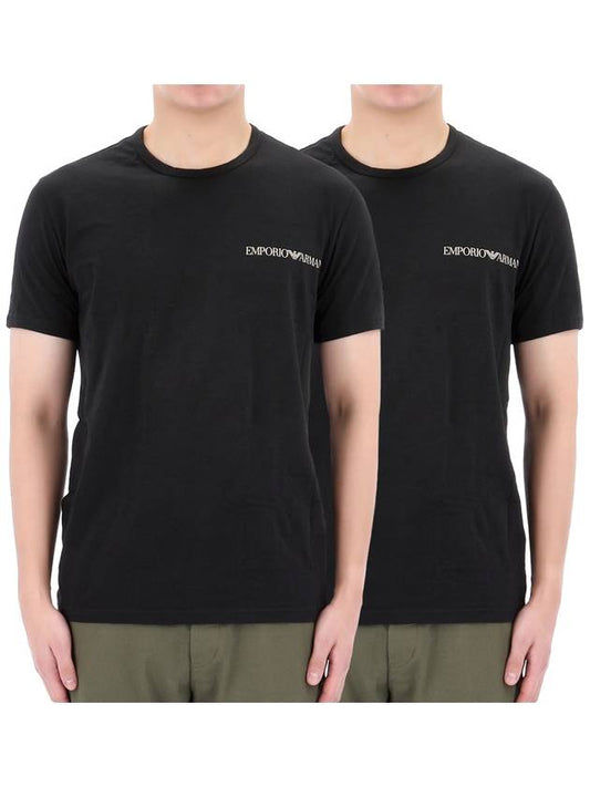 Logo Short Sleeve T-Shirt Black - EMPORIO ARMANI - BALAAN 2
