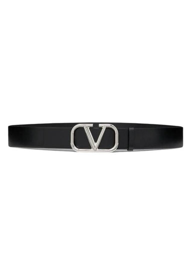 V Logo 40mm Belt Black - VALENTINO - BALAAN 1