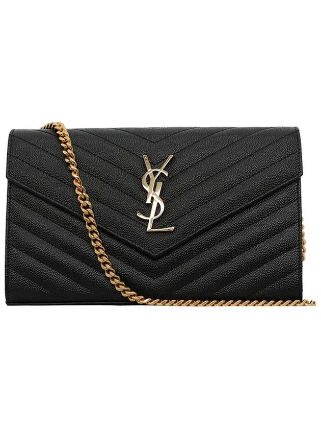 Monogram Matelasse Chain Shoulder Bag Black - SAINT LAURENT - BALAAN 3