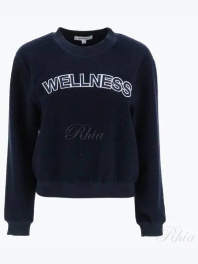 Sherpa Fleece Crew Neck Sweatshirt Navy - SPORTY & RICH - BALAAN 2