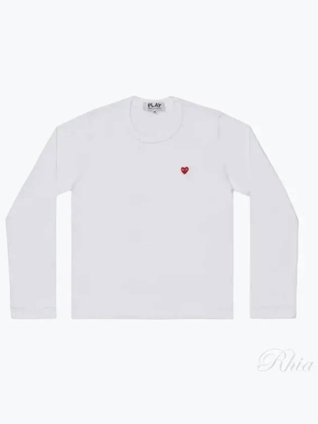 Play Women s Mini Heart Cotton Long Sleeve T Shirt White - COMME DES GARCONS - BALAAN 2