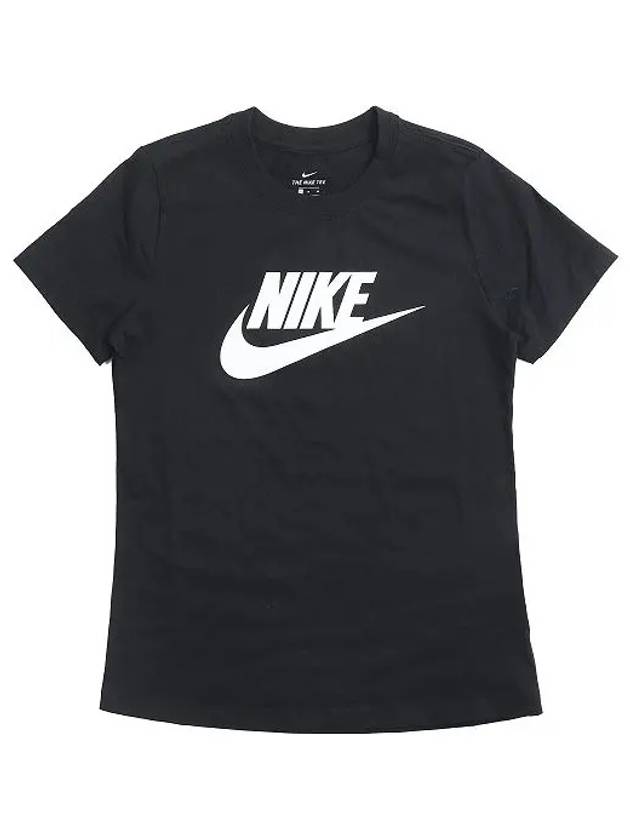 Women's Sportswear Essential Icon Futura Logo Short Sleeve T-Shirt Black - NIKE - BALAAN 3