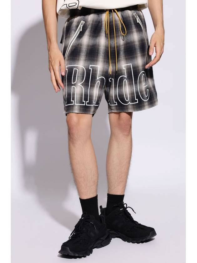 RHUDE PLAID LOGO SHORT - RHUDE - BALAAN 3