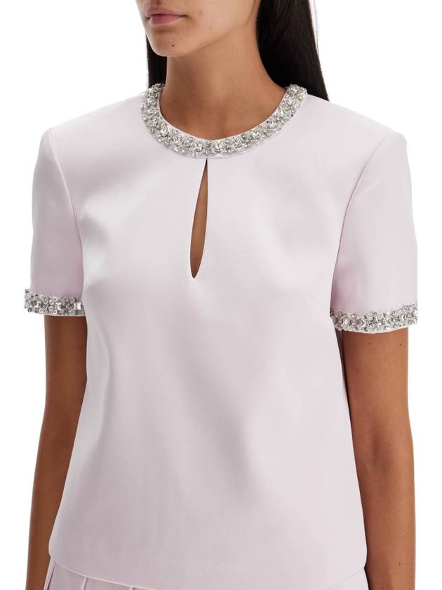 "satin top with crystals embellishments - SELF PORTRAIT - BALAAN 4