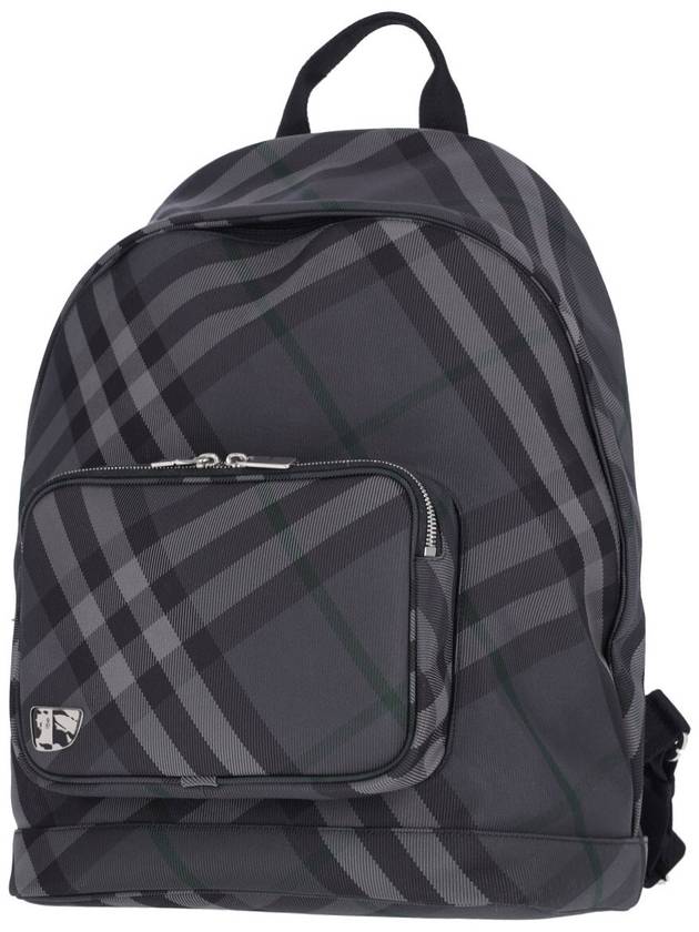 Grid Check Backpack Charcoal - BURBERRY - BALAAN 3