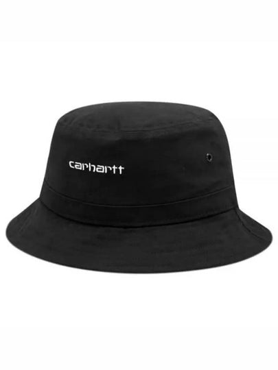 Script Embroidered Logo Bucket Hat Black - CARHARTT WIP - BALAAN 2