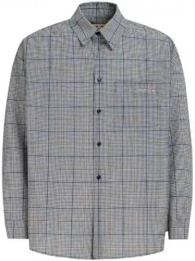 Check Wool Long Sleeve Shirt Grey - MARNI - BALAAN 2