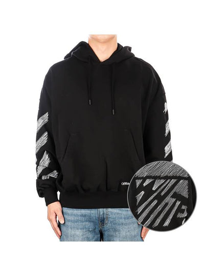 Men's Diag Scribble Print Hoodie Black - OFF WHITE - BALAAN 2