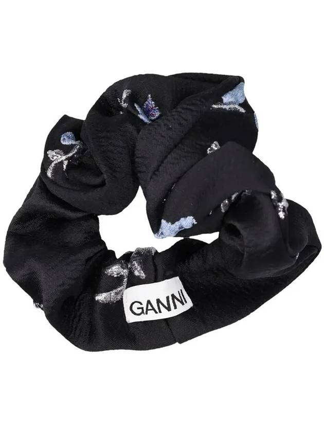 3D Jacquard Scrunchie Black - GANNI - BALAAN 1