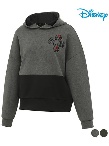 Women s character embroidery point color combination long sleeved hoodie DO3LTS008 - DISNEY GOLF - BALAAN 1