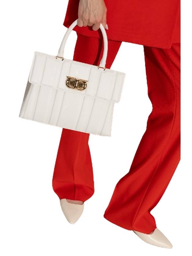 Gancini Hand Cross Bag White - SALVATORE FERRAGAMO - BALAAN 8