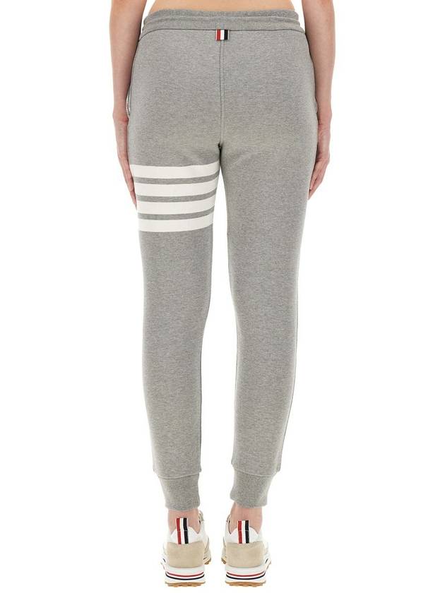 Women's Engineer 4 Bar Cotton Loopback Knit Track Pants Grey - THOM BROWNE - BALAAN 4