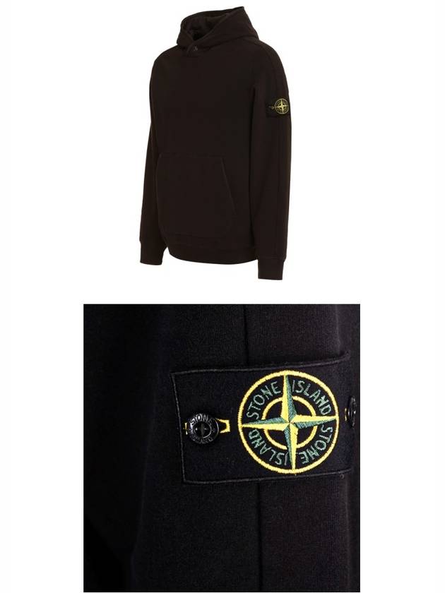 Compass Logo Patch Hoodie Black - STONE ISLAND - BALAAN 6