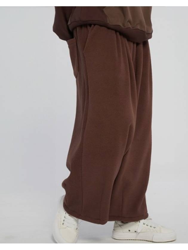 Soft baggy wide banding pants Brown - TENER - BALAAN 1