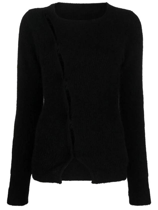 La Maille Pau Asymmetric Cardigan Black - JACQUEMUS - BALAAN 1