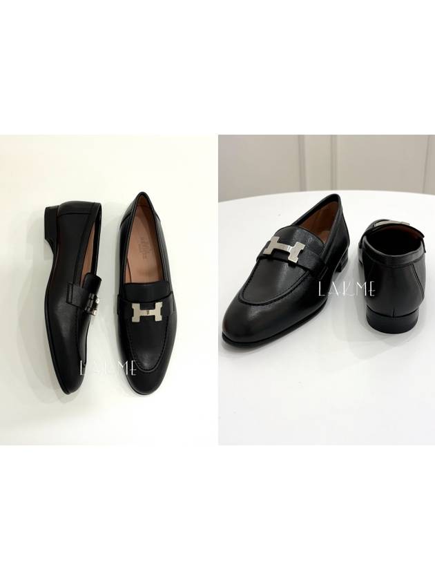 Paris Loafers Goatskin Palladium Noir - HERMES - BALAAN 3