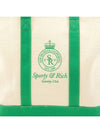 Crown logo embroidered two tone tote bag natural green BA001S405CN - SPORTY & RICH - BALAAN 5