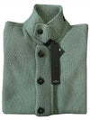 Lambswool Knit Cardigan Green - STONE ISLAND - BALAAN 4