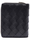 Intrecciato Zipper Bifold Half Wallet Black - BOTTEGA VENETA - BALAAN 5