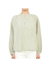 Women Puff Sleeve Cotton Blouse Light Green - VANESSA BRUNO - BALAAN 2