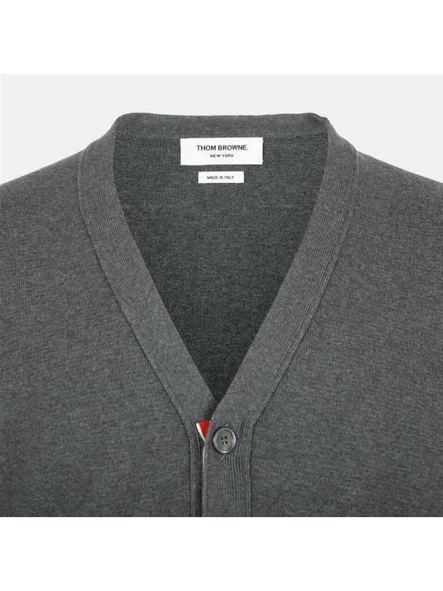 Milano Stitch 4-Bar Cardigan Medium Grey - THOM BROWNE - BALAAN 3