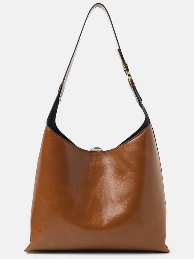 Marci Small Shiny Leather Hobo Shoulder Bag Clay Brown - CHLOE - BALAAN 3